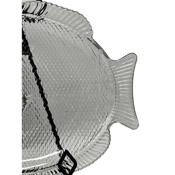 Vintage Anchor Hocking Large Fish Serving Clear Glass Platter - Picture 3 of 3